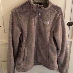 Northface Grey Fuzzy Zip up Jacket